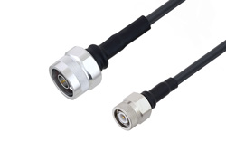 N Male to TNC Male Cable 48 Inch Length Using LMR-195 Coax with HeatShrink, LF Solder