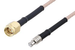 SMA Male to MCX Plug Cable Using RG316 Coax with HeatShrink, LF Solder