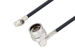 Reverse Polarity SMA Male Right Angle to N Male Right Angle Cable 200 CM Length Using LMR-195 Coax