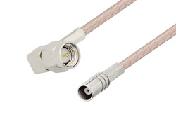 SMA Male Right Angle to MCX Jack Cable 24 Inch Length Using RG316 Coax