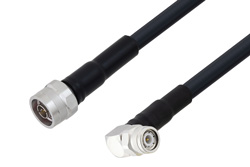 N Male to TNC Male Right Angle Cable 24 Inch Length Using LMR-400 Coax with HeatShrink