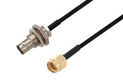 BNC Female Bulkhead to SMA Male Cable Using PE-SR405FLJ Coax