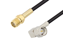 SMA Female to SMA Male Right Angle Cable 50 cm Length Using RG174 Coax
