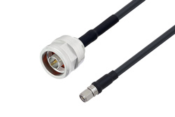 N Male to SMA Male Cable 150 CM Length Using LMR-240-UF Coax with HeatShrink
