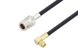 N Female to SMA Male Right Angle Cable 100 cm Length Using LMR-240-UF Coax