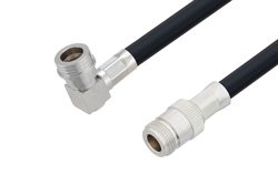 Snap-On QN Male Right Angle to N Female Cable Using LMR-400 Coax