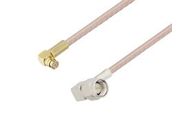 Push-On SMP Female Right Angle to SMA Male Right Angle Cable 48 Inch Length Using RG316 Coax