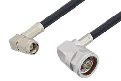 SMA Male Right Angle to N Male Right Angle Cable 200 cm Length Using LMR-195-FR Coax