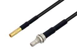 MMCX Jack to SMB Jack Bulkhead Cable Using LMR-100 Coax with HeatShrink