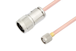 N Male to TNC Male Cable 50 cm Length Using RG401 Coax