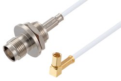 TNC Female Bulkhead to SSMC Plug Right Angle Cable Using RG188 Coax