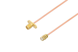 SMA Female 2 Hole Flange to SMP Female Cable 24 Inch Length Using PE-047SR Coax