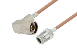 N Male Right Angle to N Female Cable 200 cm Length Using RG400 Coax