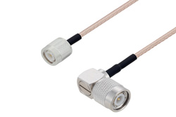 TNC Male to TNC Male Right Angle Cable Using RG316 Coax with HeatShrink