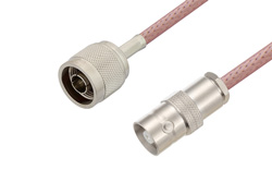 N Male to C Female Cable 12 Inch Length Using RG142 Coax
