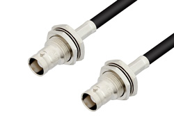 75 Ohm BNC Female Bulkhead to 75 Ohm BNC Female Bulkhead Cable 48 Inch Length Using 93 Ohm RG62 Coax