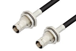 75 Ohm BNC Female Bulkhead to 75 Ohm BNC Female Bulkhead Cable 50 cm Length Using 93 Ohm RG62 Coax
