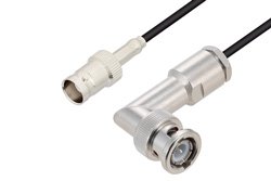 BNC Female to BNC Male Right Angle Cable Using RG174 Coax