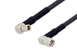 SMB Plug Right Angle to SMA Male Right Angle Cable 100 cm Length Using LMR-195 Coax with HeatShrink