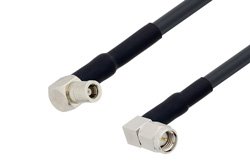 SMB Plug Right Angle to SMA Male Right Angle Cable 50 cm Length Using LMR-195 Coax with HeatShrink