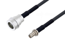 QN Male to Reverse Polarity SMA Female Bulkhead Cable Using LMR-195 Coax with Double HeatShrink