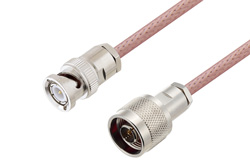 BNC Male to N Male Cable 60 Inch Length Using RG142 Coax