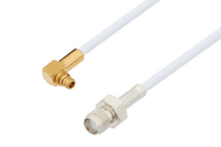 MMCX Plug Right Angle to SMA Female Cable 12 Inch Length Using RG188-DS Coax