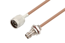 N Male to TNC Female Bulkhead Cable 100 cm Length Using RG400 Coax