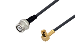 TNC Male to SMA Male Right Angle Cable 48 Inch Length Using LMR-200 Coax