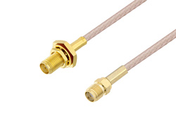 SMA Female Bulkhead to SMA Female Cable 100 cm Length Using RG316 Coax