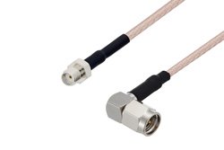 SMA Female to SMA Male Right Angle Cable 24 Inch Length Using RG316-DS Coax with HeatShrink