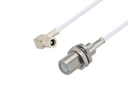 75 Ohm Mini SMB Plug Right Angle to 75 Ohm F Female Bulkhead Cable 100 cm Length Using 75 Ohm RG187 Coax