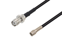 Reverse Polarity TNC Female to Reverse Polarity SMA Male Cable 200 cm Length Using 53 Ohm RG55 Coax