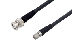 BNC Male to SMA Male Low Loss Cable 24 Inch Length Using PE-C240 Coax