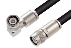 C Male Right Angle to C Male Cable 150 cm Using RG214 Coax