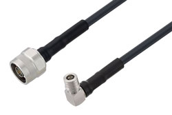 N Male to QMA Male Right Angle Cable 12 Inch Using LMR-240-UF Coax