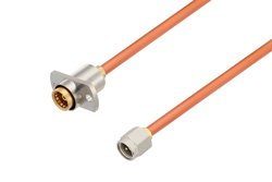 Slide-On BMA Jack 2 Hole Flange to SMA Male Cable 200 cm Using RG402 Coax