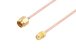 SMA Male to SMA Female Cable Using RG405 Coax , LF Solder