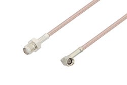 SMA Female to SSMA Male Right Angle Cable 50 CM Length Using RG316 Coax