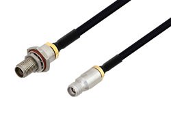 3.5mm Female Bulkhead to 3.5mm Female Cable Using PE-SR402FLJ Coax in 200CM