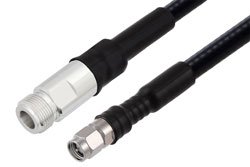 N Female to SMA Male Low PIM Cable Using 1/4 inch Superflexible Coax in 150CM