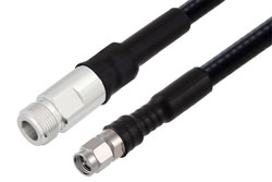N Female to SMA Male Low PIM Cable Using 1/4 inch Superflexible Coax in 24 Inch