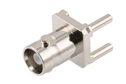 12G SDI 75 Ohm HD-BNC Female Connector Solder Attachment Thru Hole PCB