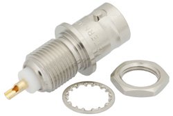 BNC Female Bulkhead Mount Connector Solder Attachment Solder Cup Terminal, .350 inch D Hole