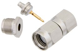 SMA Male Connector Clamp/Solder Attachment for RG174, RG316, RG188, PE-B100, PE-C100, 0.100 inch, LMR-100