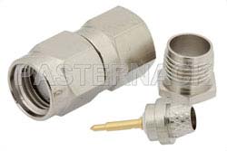 SMA Male Connector Clamp/Solder Attachment for RG55, RG58, RG141, RG142, RG223, RG303, RG400, PE-C195, PE-P195, LMR-195