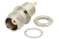 TNC Female Bulkhead Mount Connector Solder Attachment Solder Cup Terminal, .350 inch D Hole