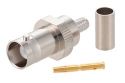 BNC Female Connector Crimp/Solder Attachment for PE-C195, PE-P195, RG58, RG141, RG303, LMR-195, 0.195 inch