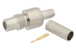 SMC Jack Connector Crimp/Solder Attachment for RG174, RG316, RG188, LMR-100, PE-B100, PE-C100, 0.100 inch