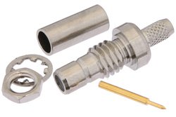 SMB Jack Bulkhead Mount Connector Crimp/Solder Attachment for RG174, RG316, RG188, LMR-100, PE-B100, PE-C100, 0.100 inch